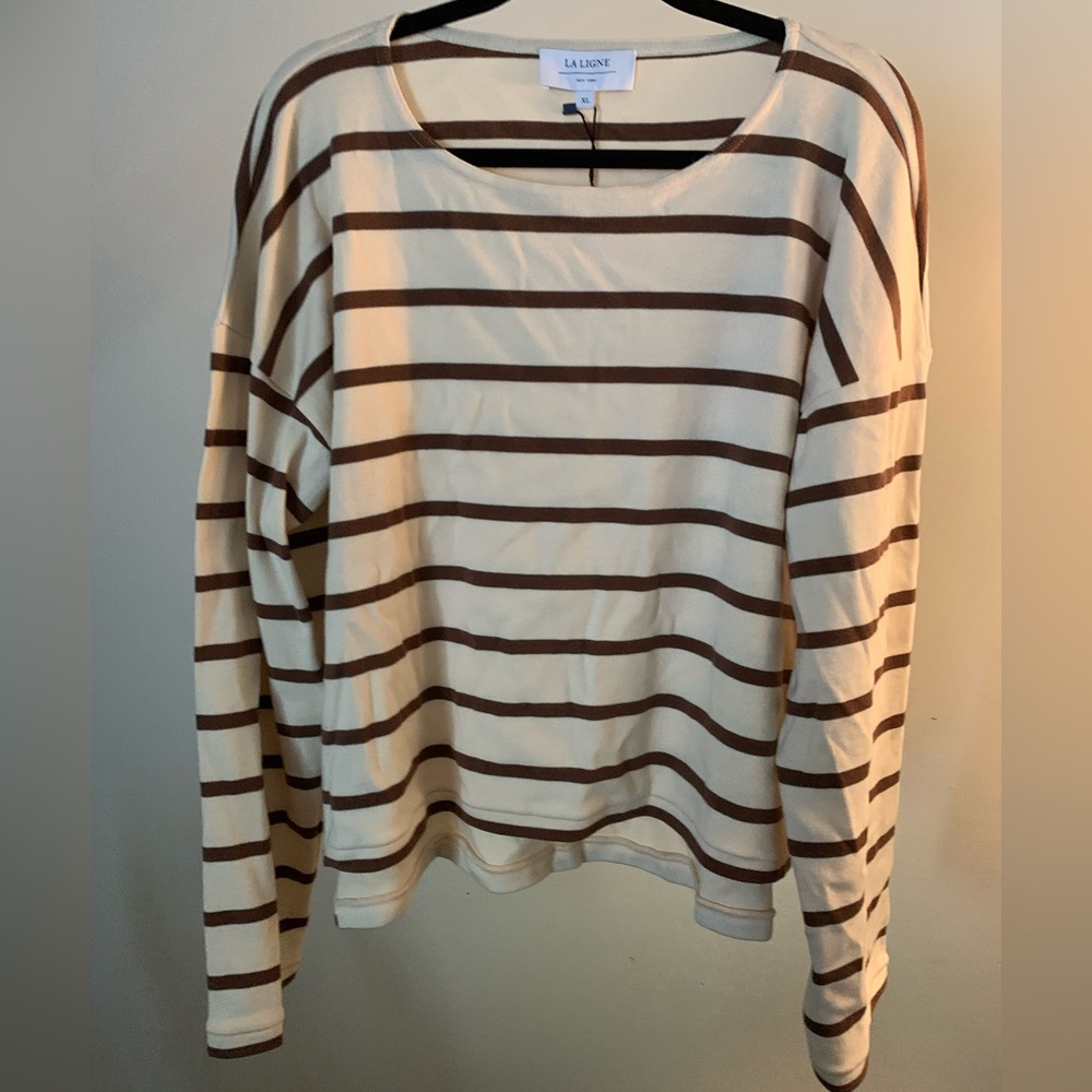 La Ligne Black and Cream Boxy Sweatshirt